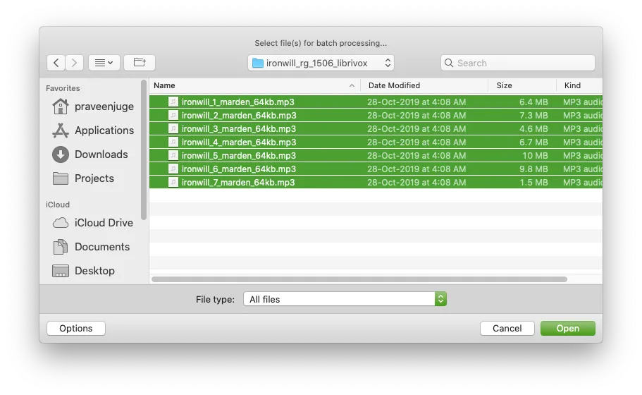 "Selecting audiobooks"