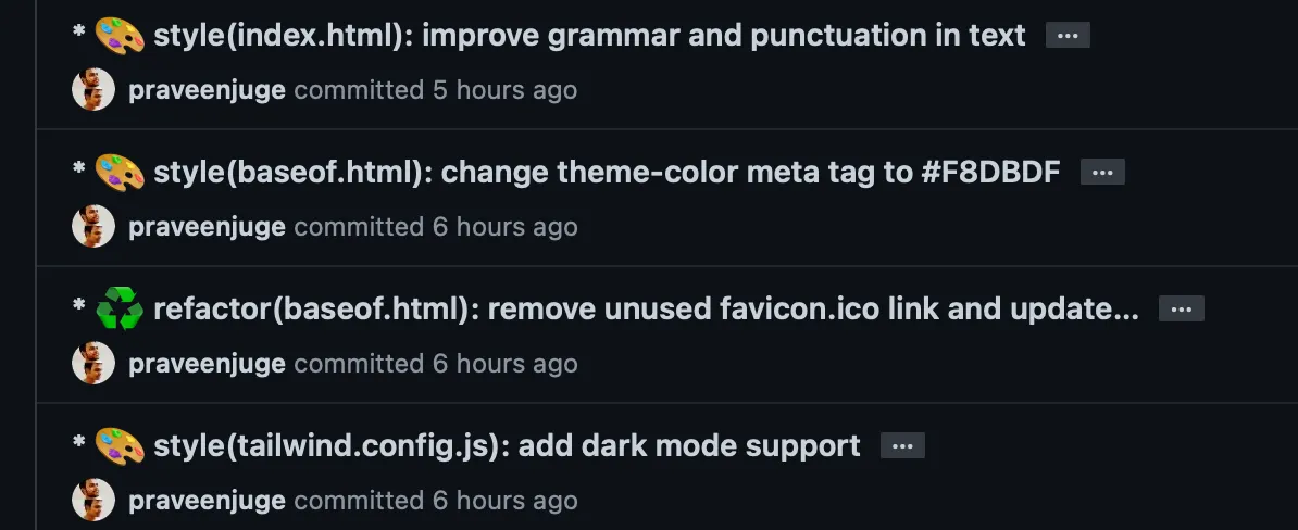 Well detailed commit messages