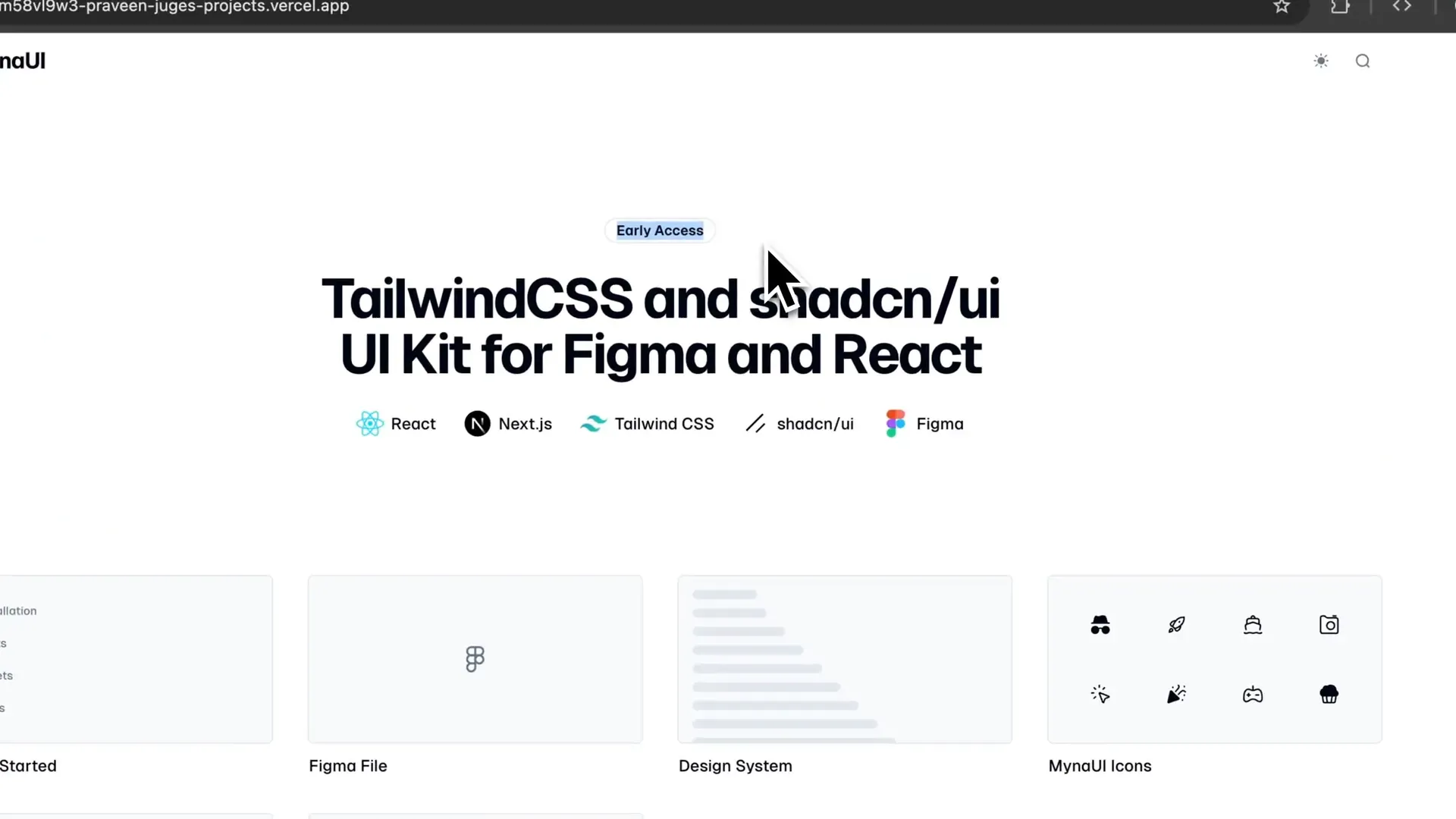 MynaUI previous version