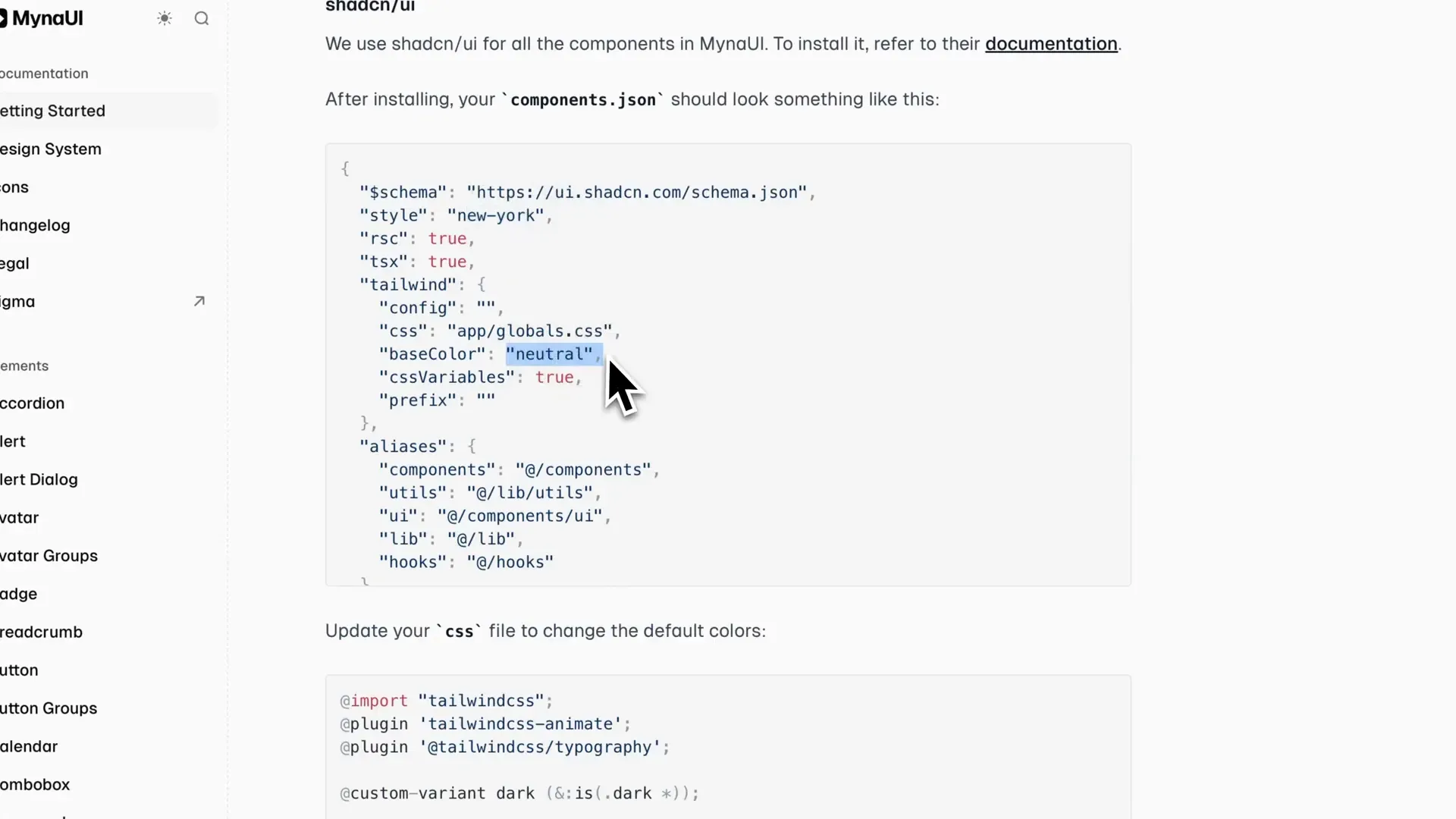 New color palette in MynaUI