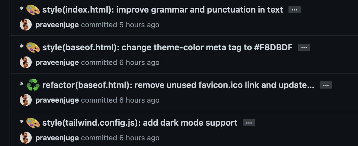 Well detailed commit messages